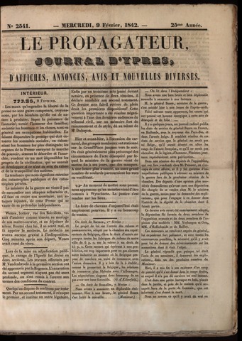Le Propagateur (1818-1871) 1842-02-09