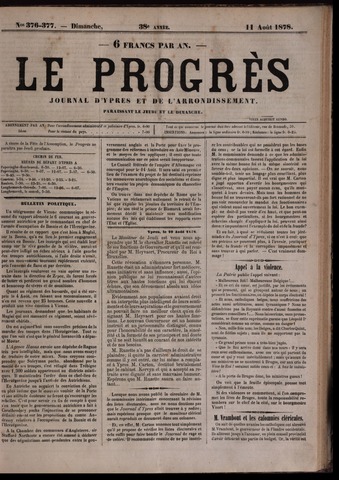Le Progrès (1841-1914) 1878-08-11
