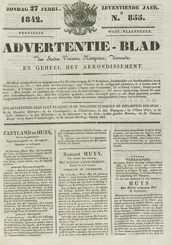Het Advertentieblad (1825-1914) 1842-02-27