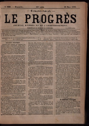 Le Progrès (1841-1914) 1881-03-13