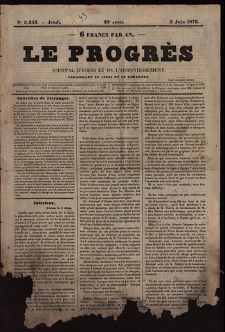 Le Progrès (1841-1914) 1873-06-05
