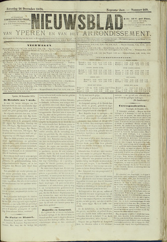 Nieuwsblad van Yperen en van het Arrondissement (1872-1912) 1874-12-26