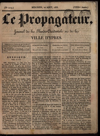 Le Propagateur (1818-1871) 1838-08-22