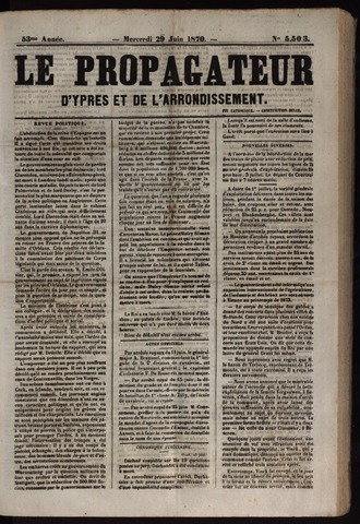 Le Propagateur (1818-1871) 1870-06-29