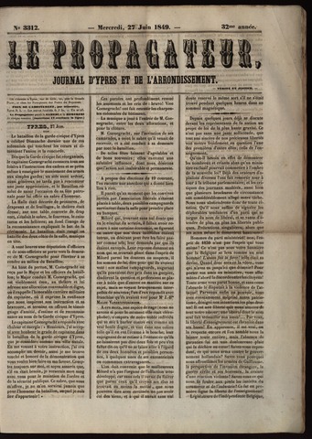 Le Propagateur (1818-1871) 1849-06-27