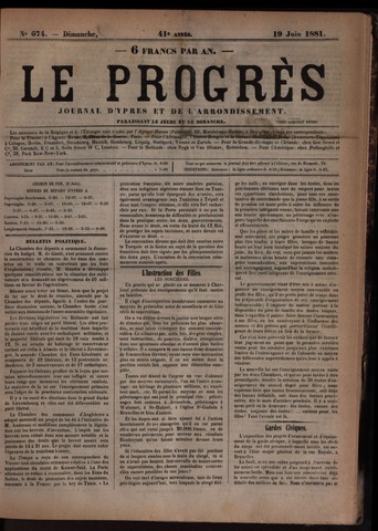 Le Progrès (1841-1914) 1881-06-19