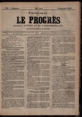 Le Progrès (1841-1914) 1877-09-02