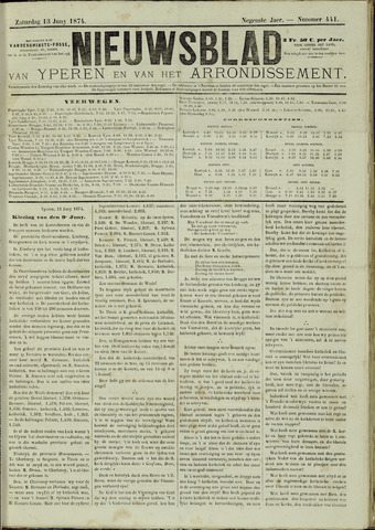 Nieuwsblad van Yperen en van het Arrondissement (1872-1912) 1874-06-13