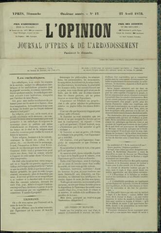 L’Opinion (1863-1873) 1873-04-27