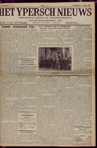 Het Ypersch nieuws (1929-1971) 1958-06-21