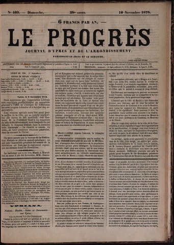 Le Progrès (1841-1914) 1878-11-10