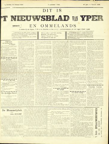 Nieuwsblad van Yperen en van het Arrondissement (1872-1912) 1910-02-12
