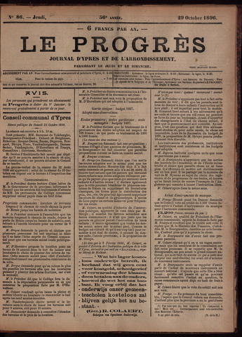 Le Progrès (1841-1914) 1896-10-29