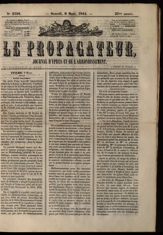 Le Propagateur (1818-1871) 1844-03-09