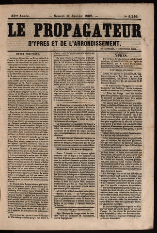 Le Propagateur (1818-1871) 1868-01-11