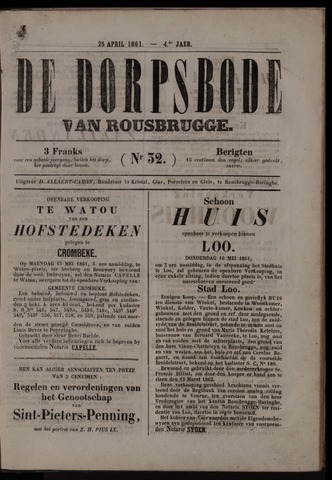 De Dorpsbode van Rousbrugge (1856-1857 en 1860-1862) 1861-04-25