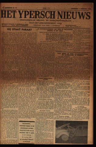 Het Ypersch nieuws (1929-1971) 1958-02-01