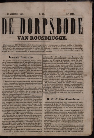 De Dorpsbode van Rousbrugge (1856-1857 en 1860-1862) 1857-08-11