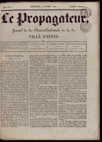 Le Propagateur (1818-1871) 1840-04-15