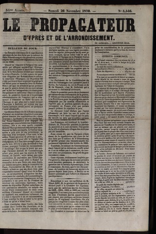 Le Propagateur (1818-1871) 1870-11-26