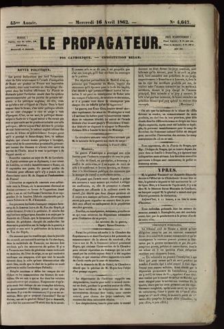 Le Propagateur (1818-1871) 1862-04-16
