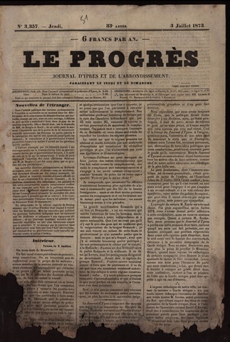 Le Progrès (1841-1914) 1873-07-03