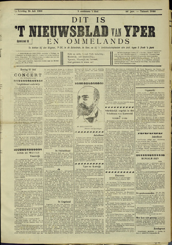 Nieuwsblad van Yperen en van het Arrondissement (1872 - 1912) 1909-07-24