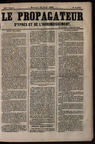 Le Propagateur (1818-1871) 1868-04-22