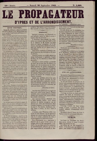 Le Propagateur (1818-1871) 1865-09-30