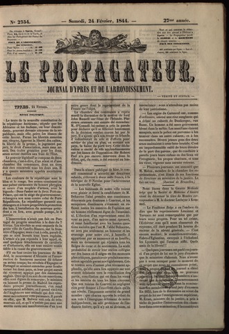 Le Propagateur (1818-1871) 1844-02-24
