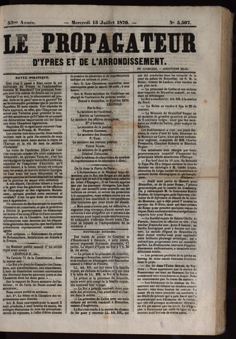 Le Propagateur (1818-1871) 1870-07-13