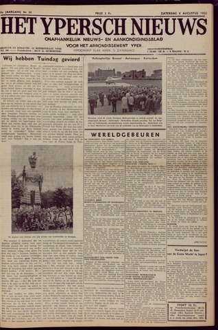 Het Ypersch nieuws (1929-1971) 1953-08-08