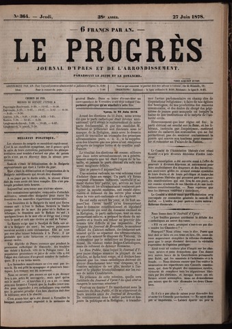 Le Progrès (1841-1914) 1878-06-27