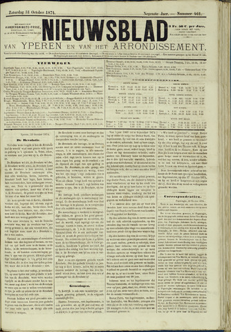 Nieuwsblad van Yperen en van het Arrondissement (1872 - 1912) 1874-10-31