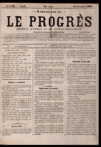 Le Progrès (1841-1914) 1885-11-19