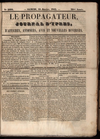 Le Propagateur (1818-1871) 1842-01-15