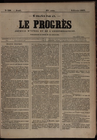 Le Progrès (1841-1914) 1877-02-08