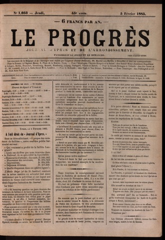 Le Progrès (1841-1914) 1885-02-05