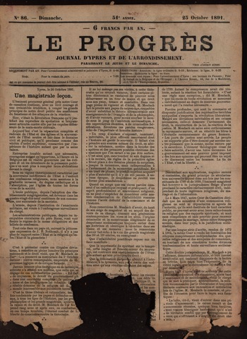 Le Progrès (1841-1914) 1891-10-25