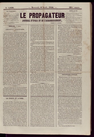 Le Propagateur (1818-1871) 1856-04-09