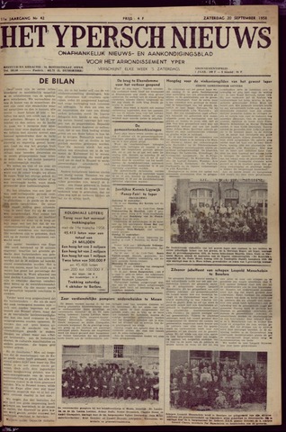 Het Ypersch nieuws (1929-1971) 1958-09-20