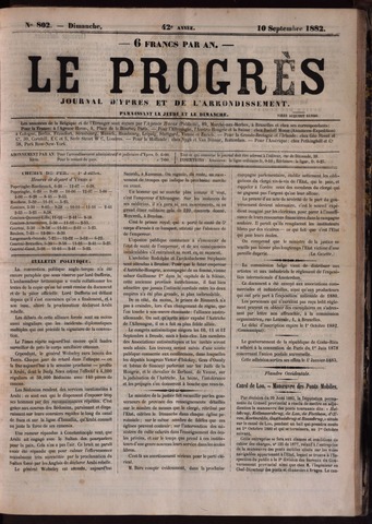 Le Progrès (1841-1914) 1882-09-10