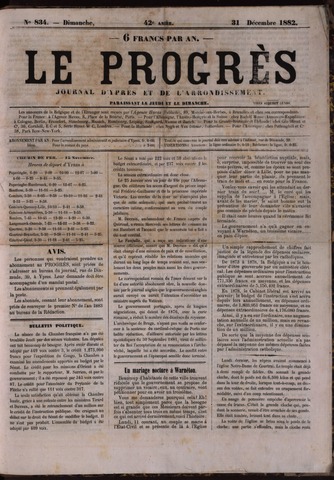 Le Progrès (1841-1914) 1882-12-31