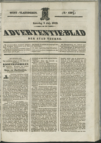 Het Advertentieblad (1825-1914) 1852-07-03