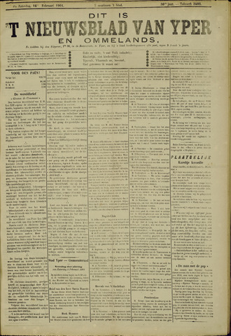 Nieuwsblad van Yperen en van het Arrondissement (1872 - 1912) 1901-02-16