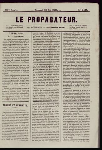 Le Propagateur (1818-1871) 1860-05-16