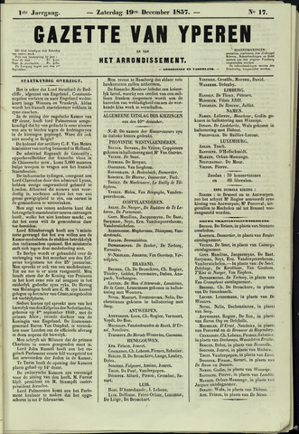 Gazette van Yperen (1857-1862) 1857-12-19