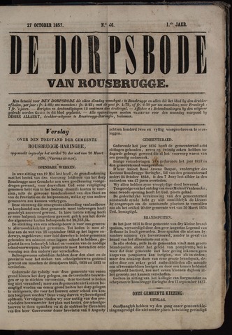 De Dorpsbode van Rousbrugge (1856-1857 en 1860-1862) 1857-10-27