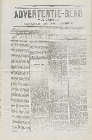 Het Advertentieblad (1825-1914) 1884-02-09