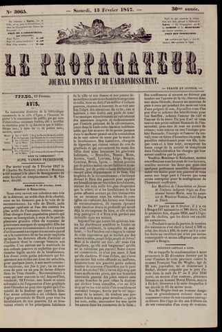Le Propagateur (1818-1871) 1847-02-13
